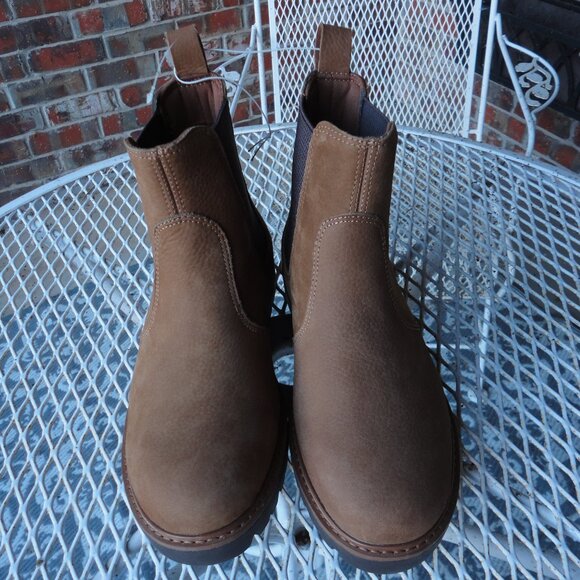 TOMS Men's Light Brown Leather Slip On Chelsea Boots Size 8 NWOB!! - Picture 1 of 8
